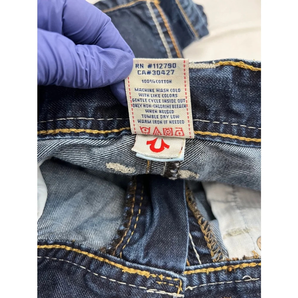 Y2K True Religion Joey Thick Stitch Two Toned Flare Jeans Blue 29‎ - Picture 6 of 9